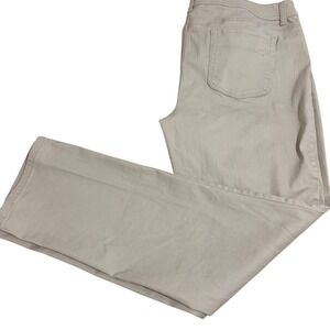 Chico's Jeans Women's Size 2.5 M Beige Ivory Straight Leg‎ Stretch